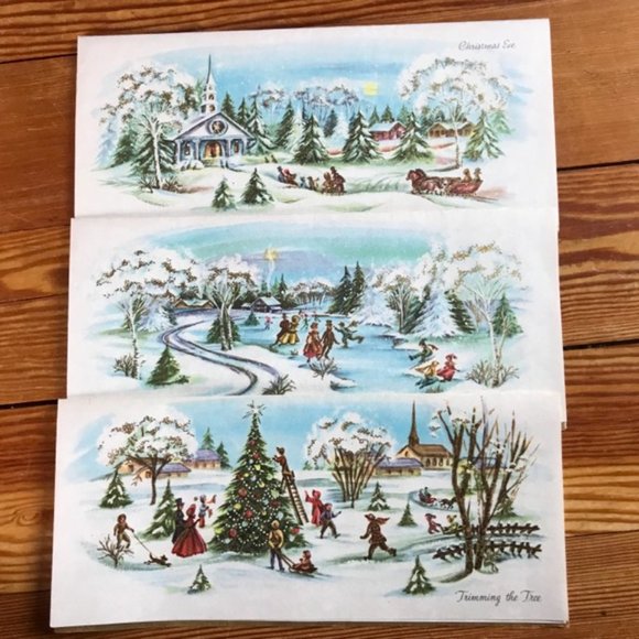 7 Vintage Christmas Cards By A Sunshine Card Made In Canada - Picture 4 of 12
